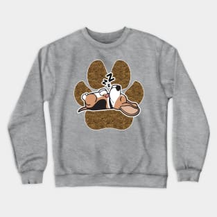 BEAGLE STICKERS CUTE PAW PRINT SLEEPING DOG DESIGN Crewneck Sweatshirt